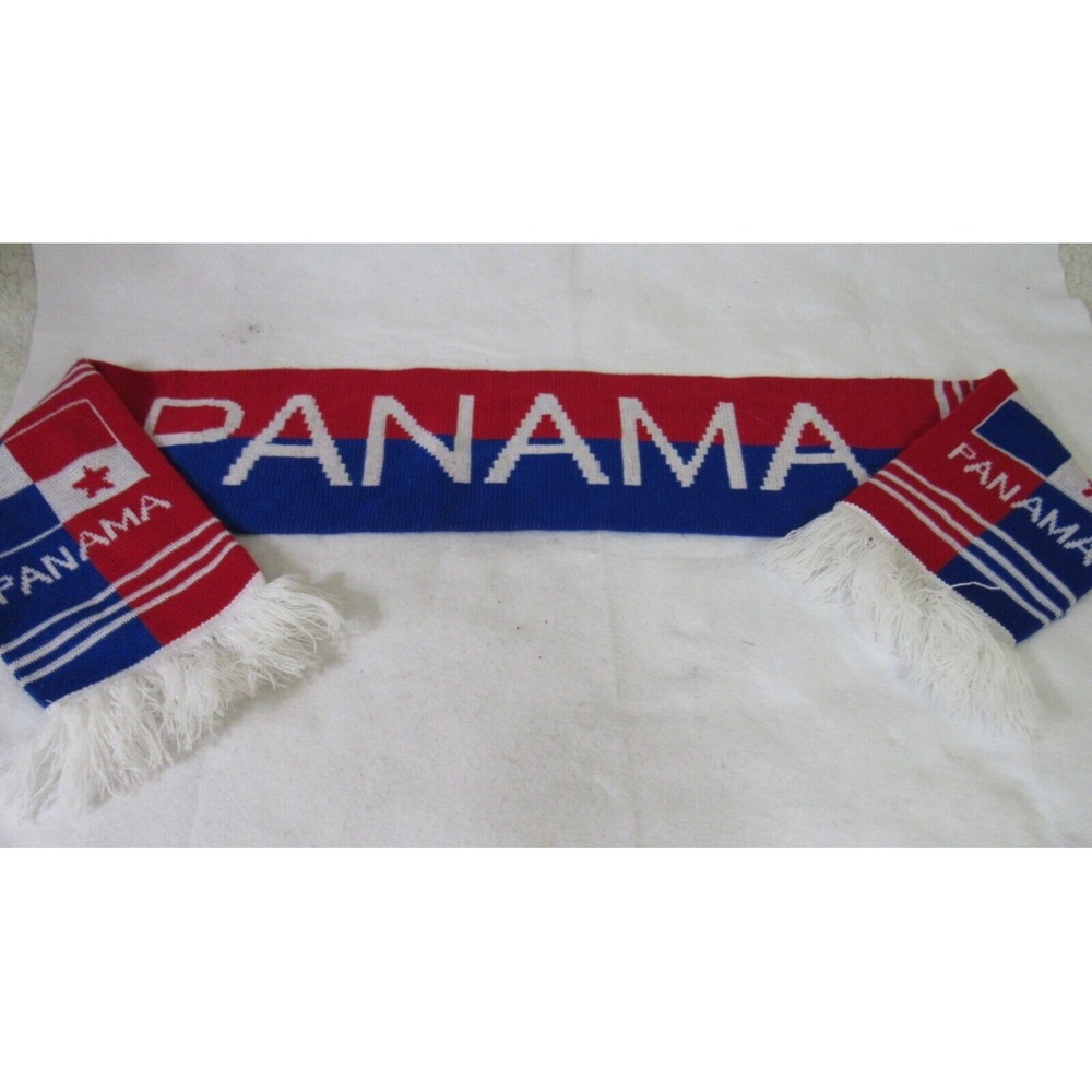 Panama Wool Blend Red White Blue Scarf 6.5"x56"